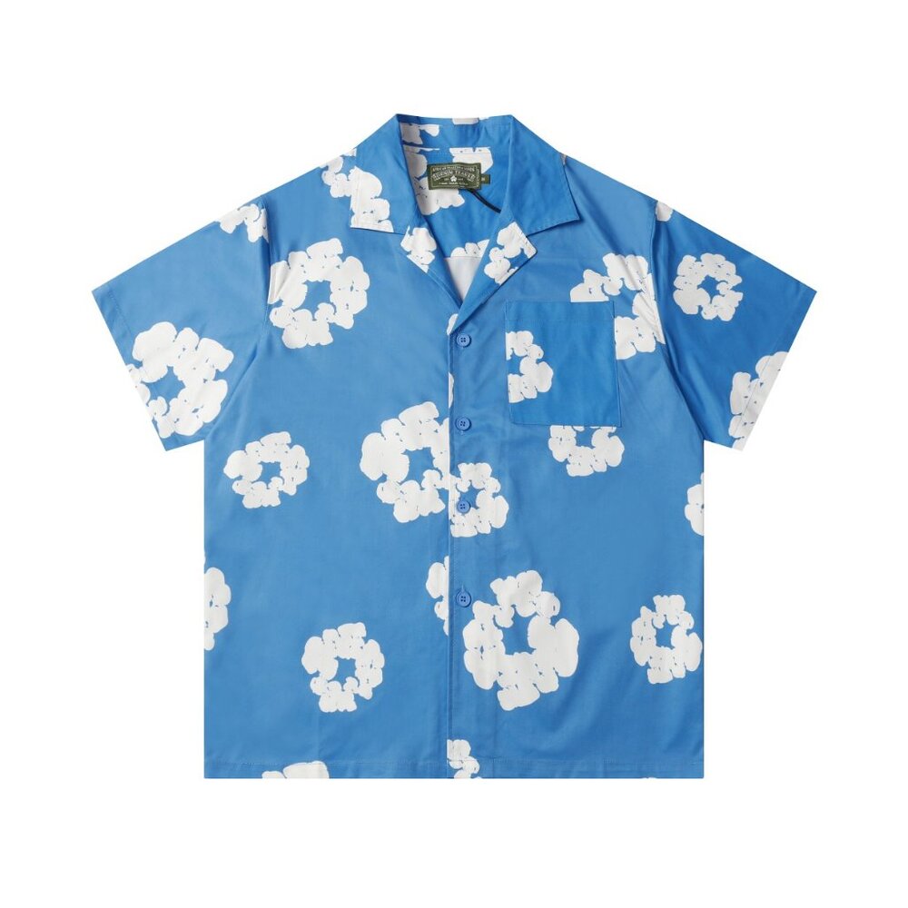 Denim Tears blue short sleeved casual shirt